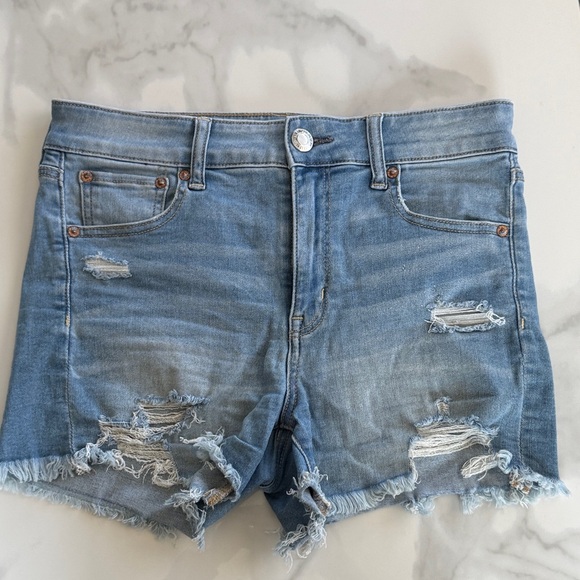 American Eagle Outfitters Pants - American Eagle Outfitters Light Blue Distressed Jean Shorts